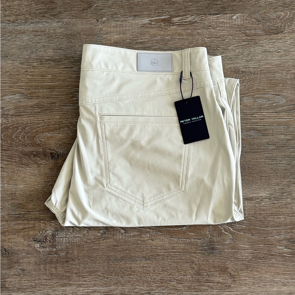 NWT Peter Millar Crown Crafted Bingham Performance 5-Pocket Pant - 38x32 - Linen